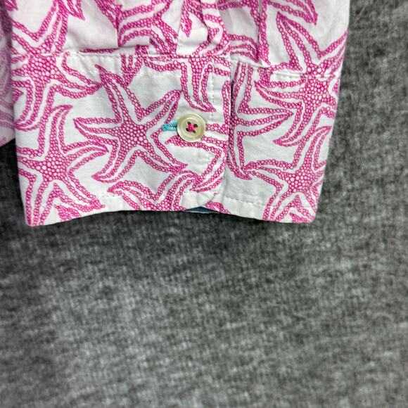 Talbots Starfish Button Down Shirt Size Large Pink Lighweight - Picture 3 of 7